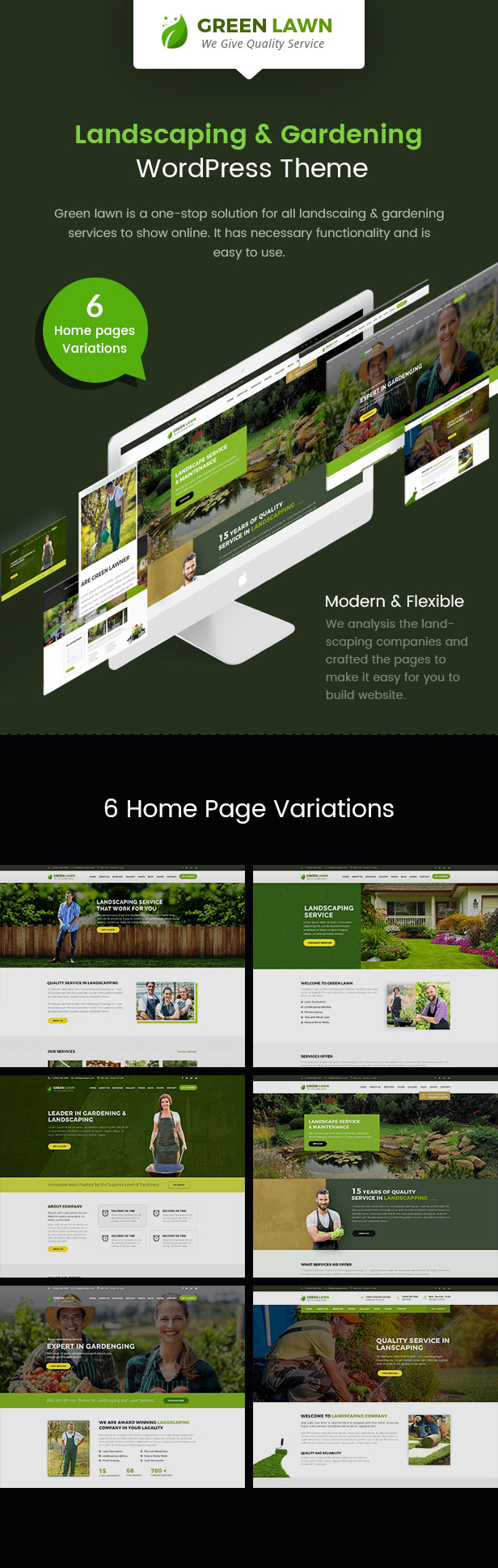 Green Lawn - Landscaping WordPress Theme - 1